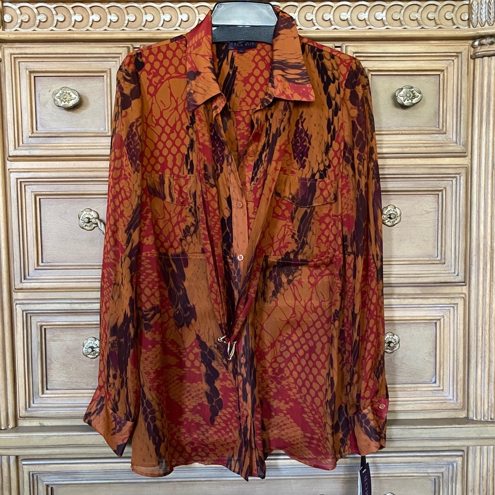 Hale Bob silk blouse, snake